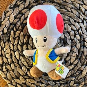 Nintendo Official Super Mario Toad Plush, 8"
